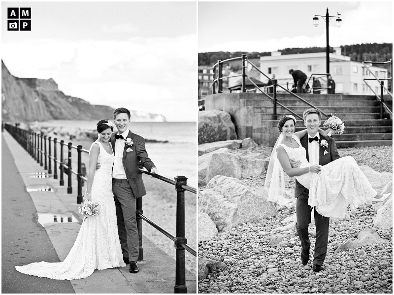 "bridal-couple-photos-on-the beach-in-Devon"