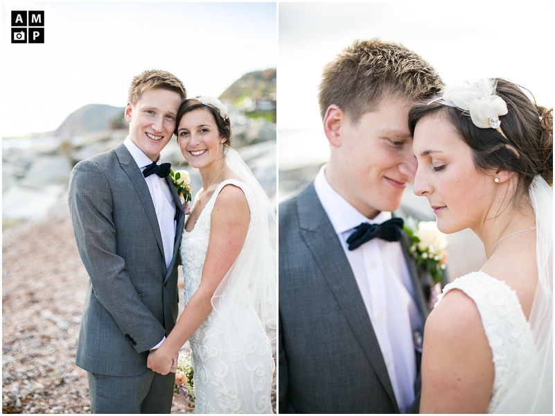 "romantic-wedding-couple-photos-on-the beach-in-Devon"