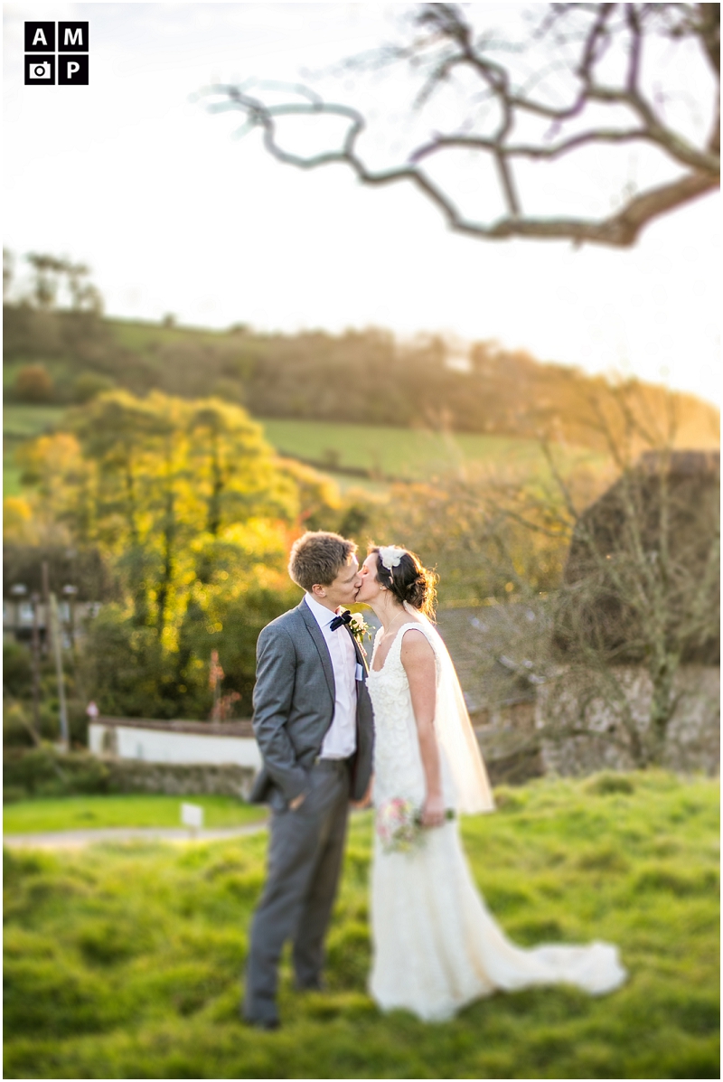 "Sunset-wedding-photography-at-The-Great-Barn-Devon"