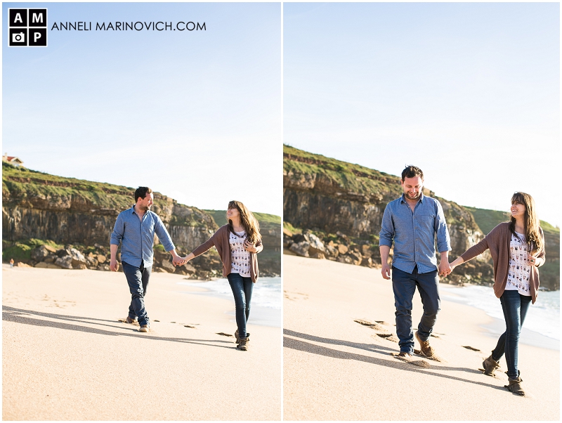 "Couple-walking-on-the-beach-Portugal"
