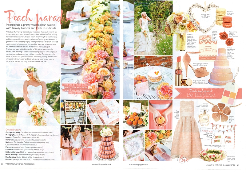 "Peach-inspired-bridal-shoot-at-Gaynes-Park"