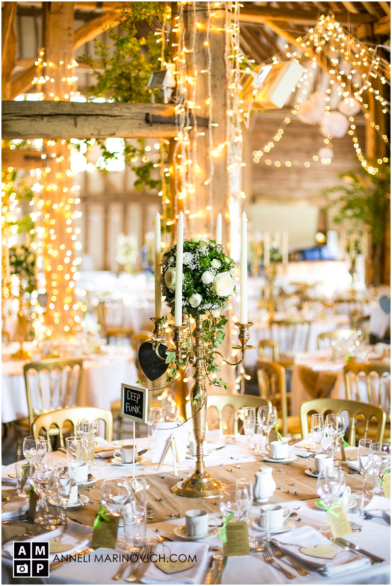 "Barn-wedding-reception-decorated-with-fairy-lights"