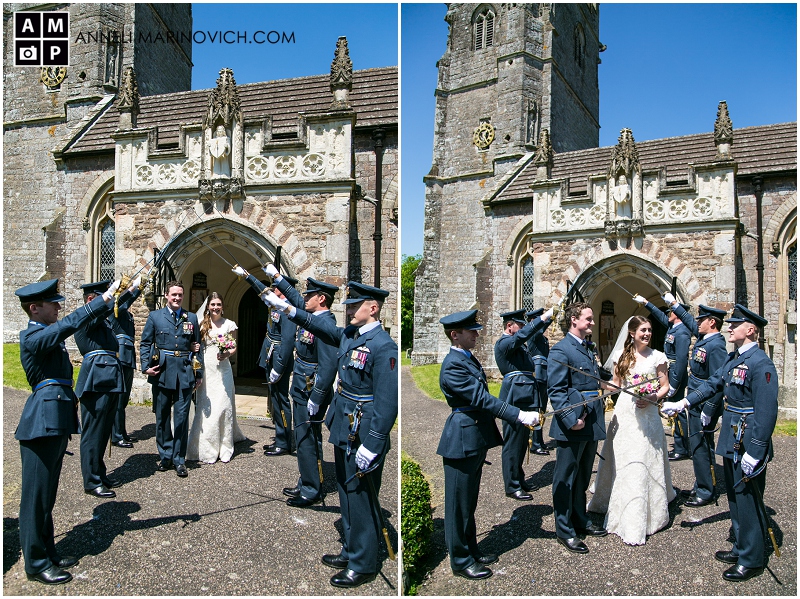 "bride-and-groom-sword-exit-Devon"