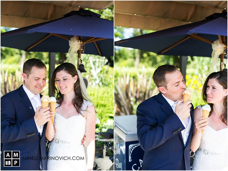 "bride-and-groom-eating-ice-cream-cones"