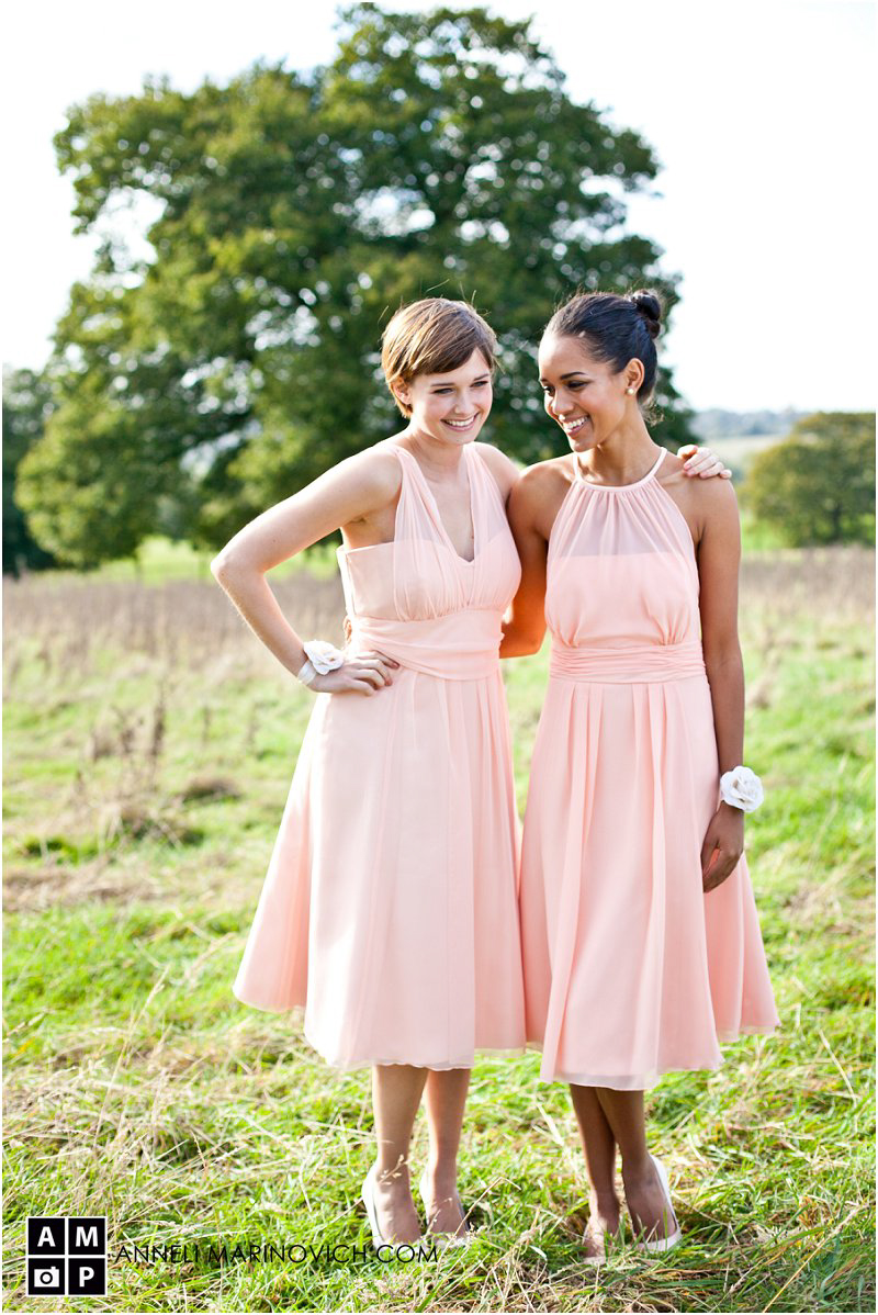 "Peach-bridesmaids-dresses"