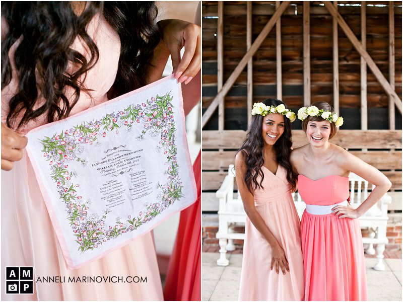 "peach-and-pink-bridesmaids-dresses"