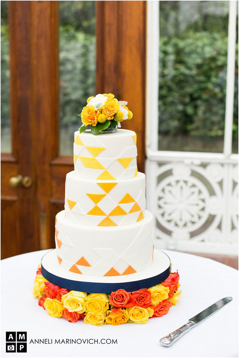 "Olofson-Design-Yellow-and-Orange-Wedding-Cake"