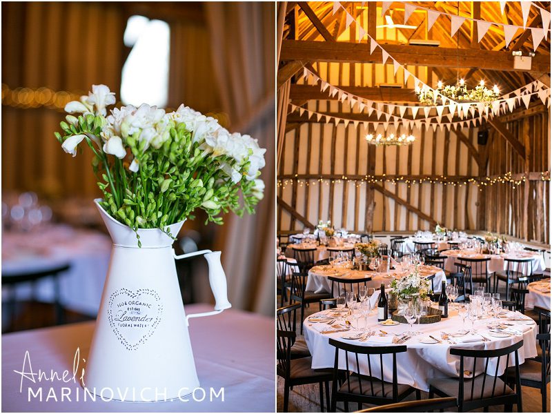 "DIY-bunting-at-barn-wedding-reception"