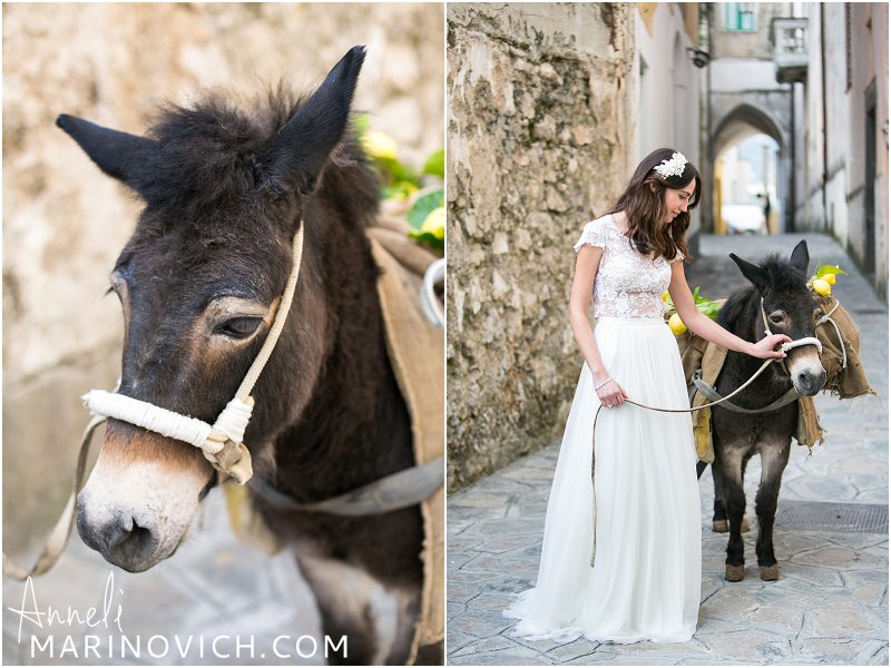"bride-with-a-donkey-in-Ravello-Italy"