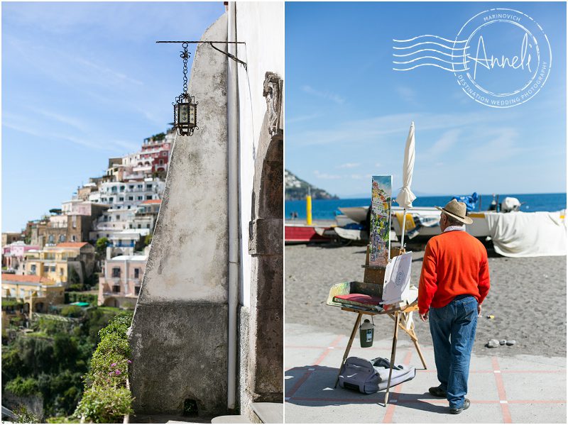 "Painter-on-the-beach-in-Positano"