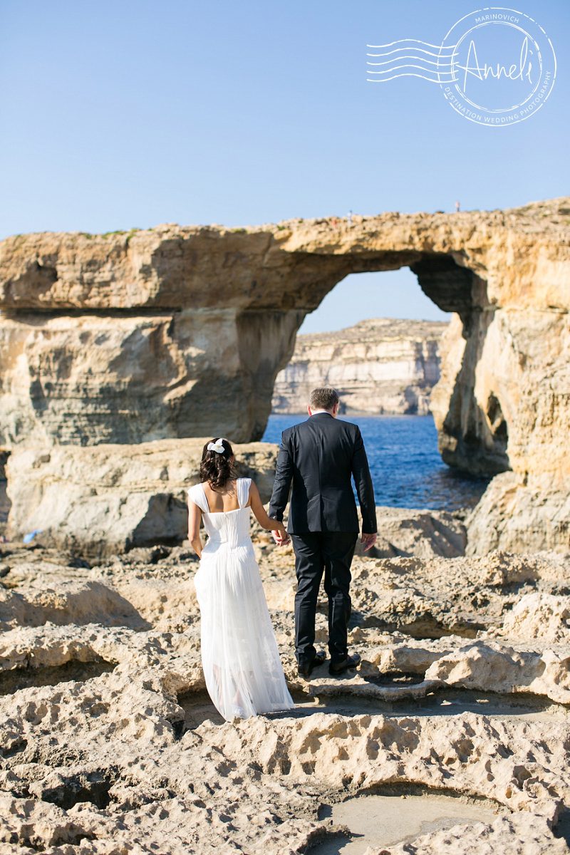 "Destination-wedding-couple-at-Azure-Window-Gozo"
