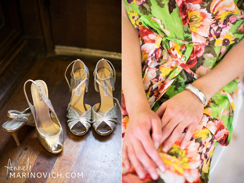"Golden-wedding-shoes-for-bridesmaids"
