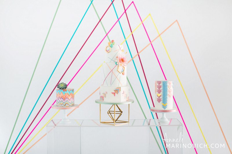 "Olofson-Geometric-wedding-cake-design"