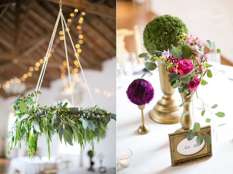 "Wedding-table-hanging-wreaths"