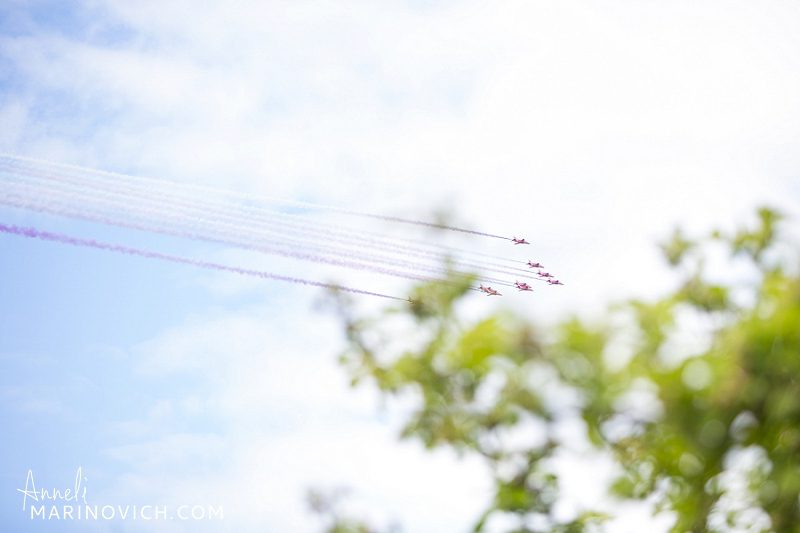 "Red-Arrows-fly-over-Somerset-wedding"