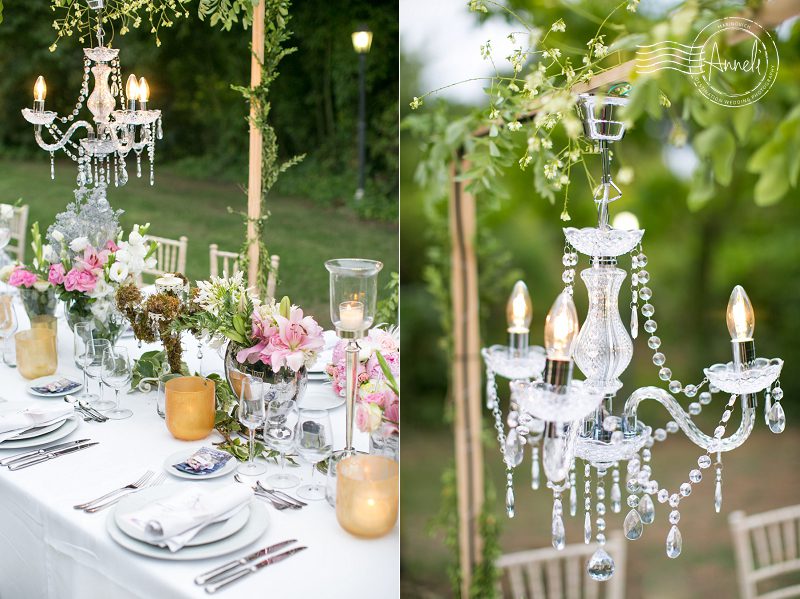"Outdoor-chandeliers-at-Spanish-garden-wedding"