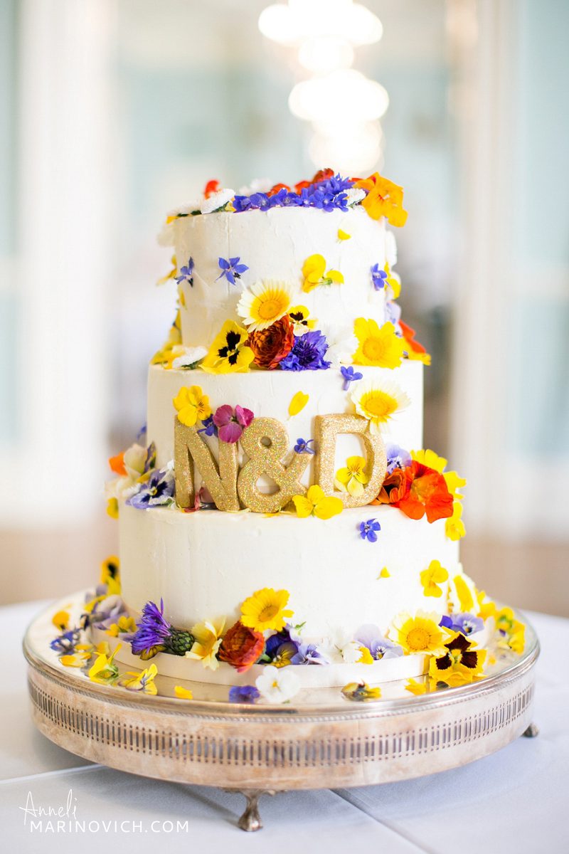 "Edible-flower-wedding-cake-Dartmouth-House-London"