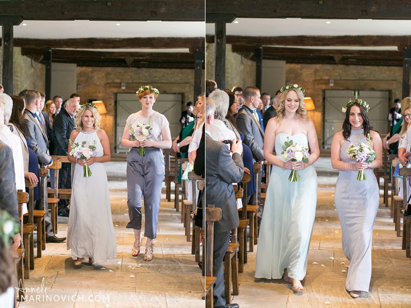 "Pastel-bridesmaids-dresses-Somerset-wedding"