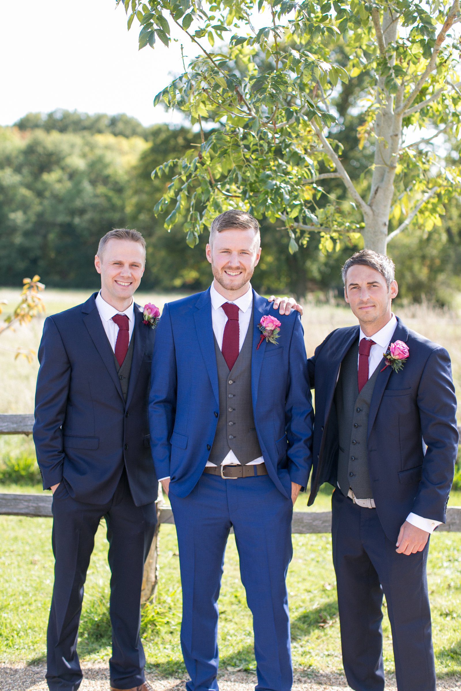 Groom with groomsmen at High Billinghurst Farm wedding
