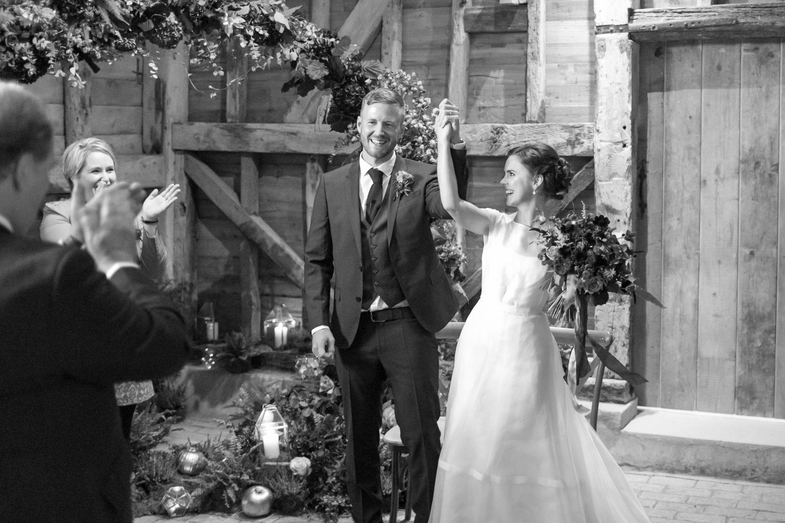 The end of the wedding ceremony at High Billinghurst Farm