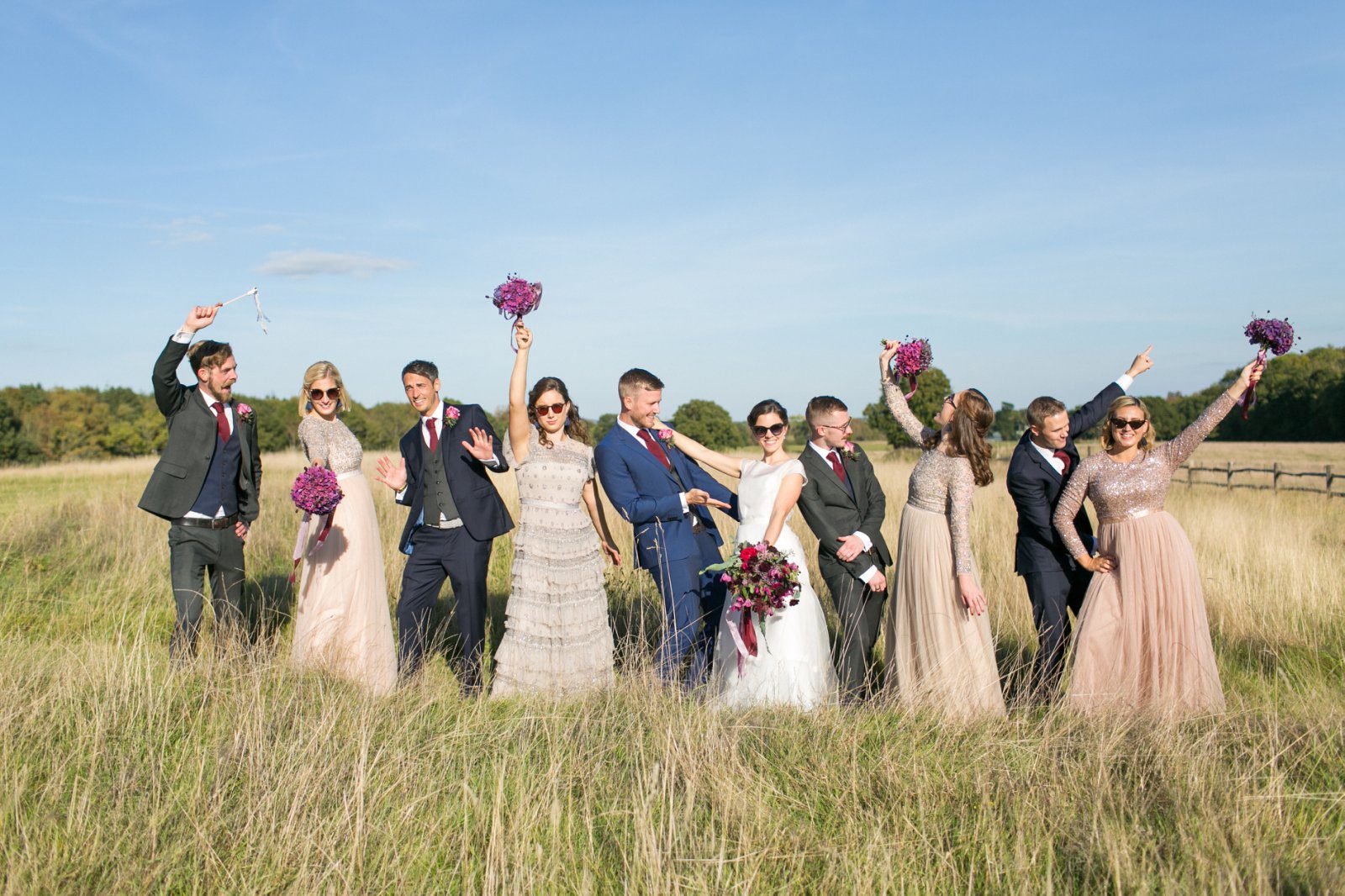 Fun wedding party photos at High Billinghurst Farm by Anneli Marinovich