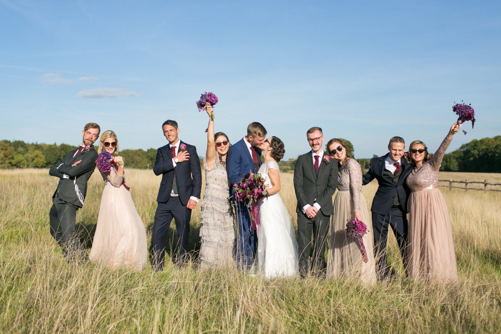 Fun wedding party photos at High Billinghurst Farm by Anneli Marinovich