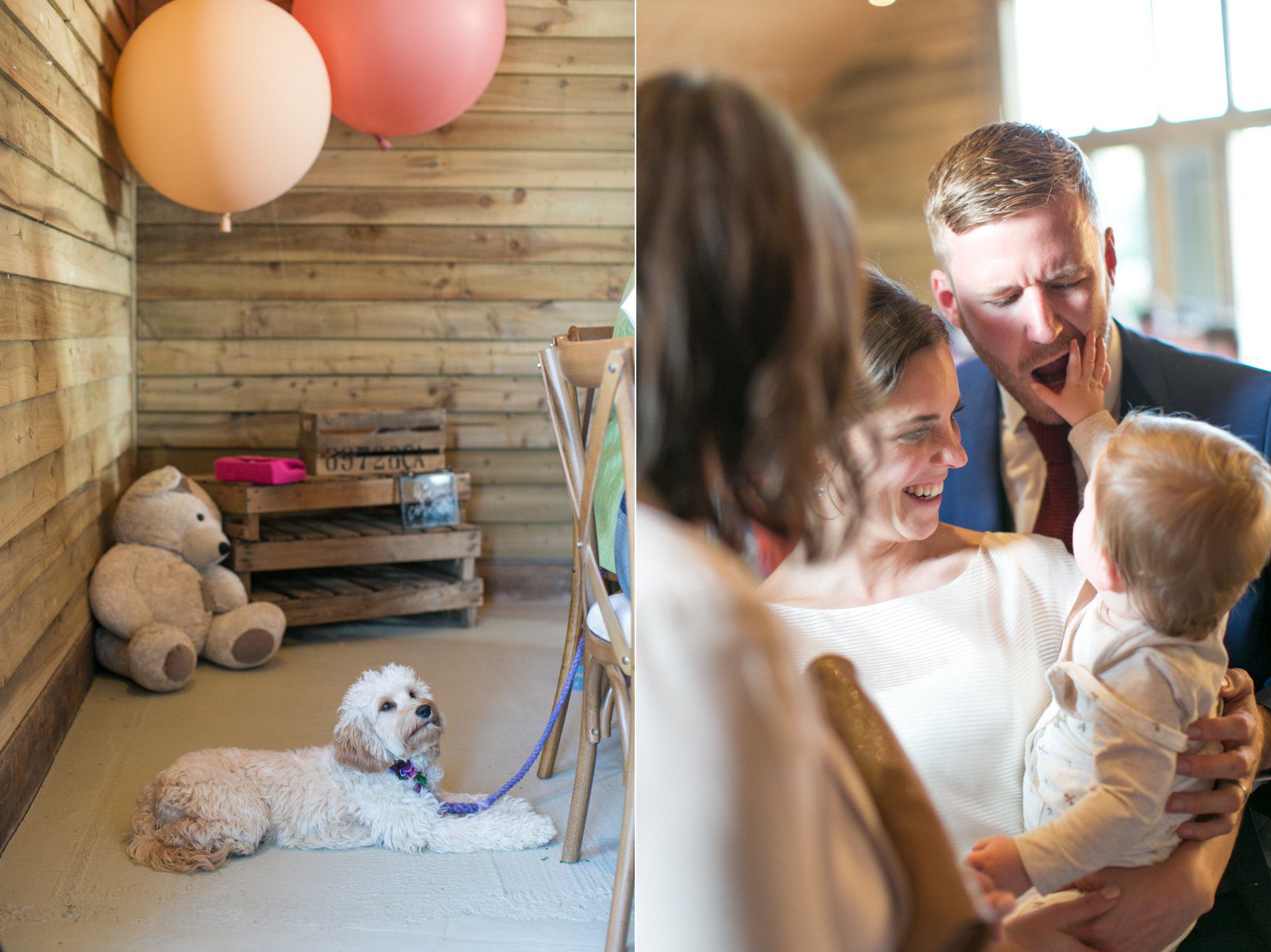 Candid wedding photos of guests relaxing at High Billinghurst Farm