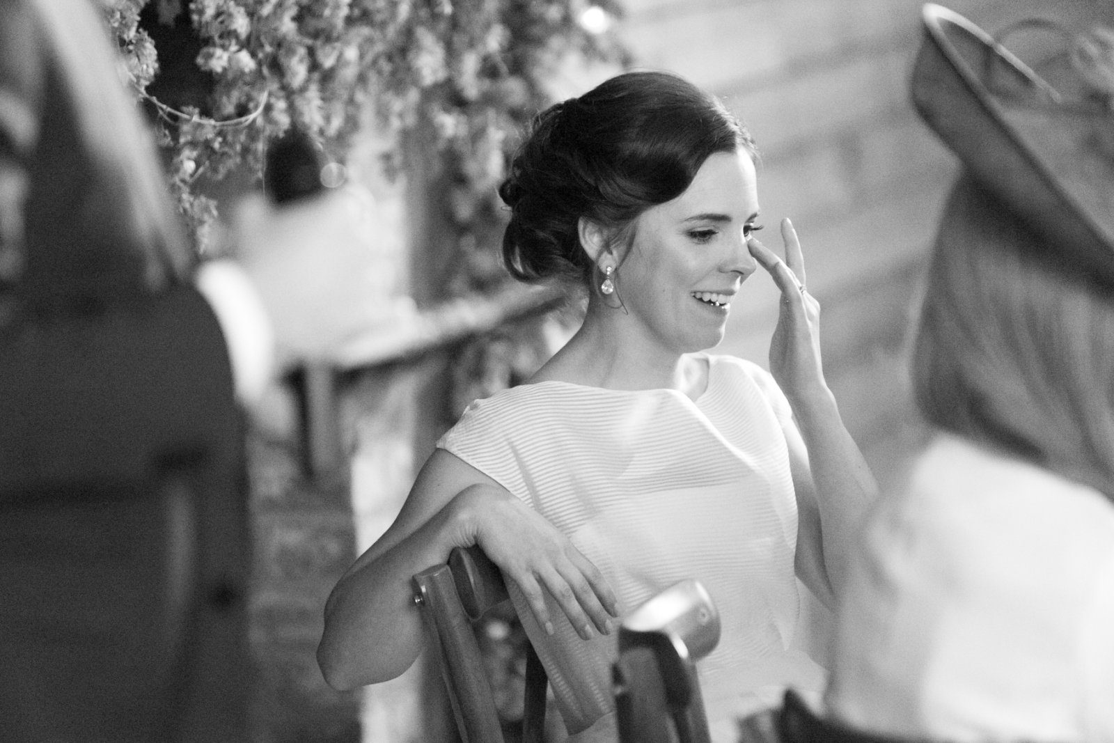 Emotional bride reacts to her husband's wedding speech at High Billinghurst Farm