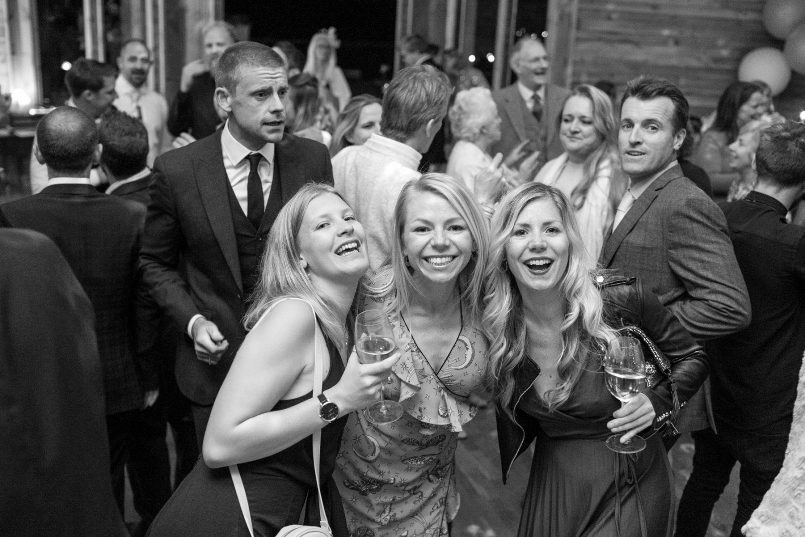 Wedding guests partying the night away at High Billinghurst Farm