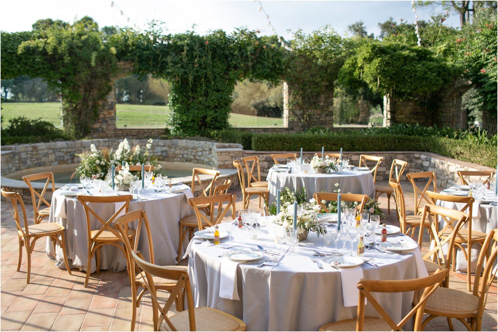 Outdoor wedding tables French Riviera