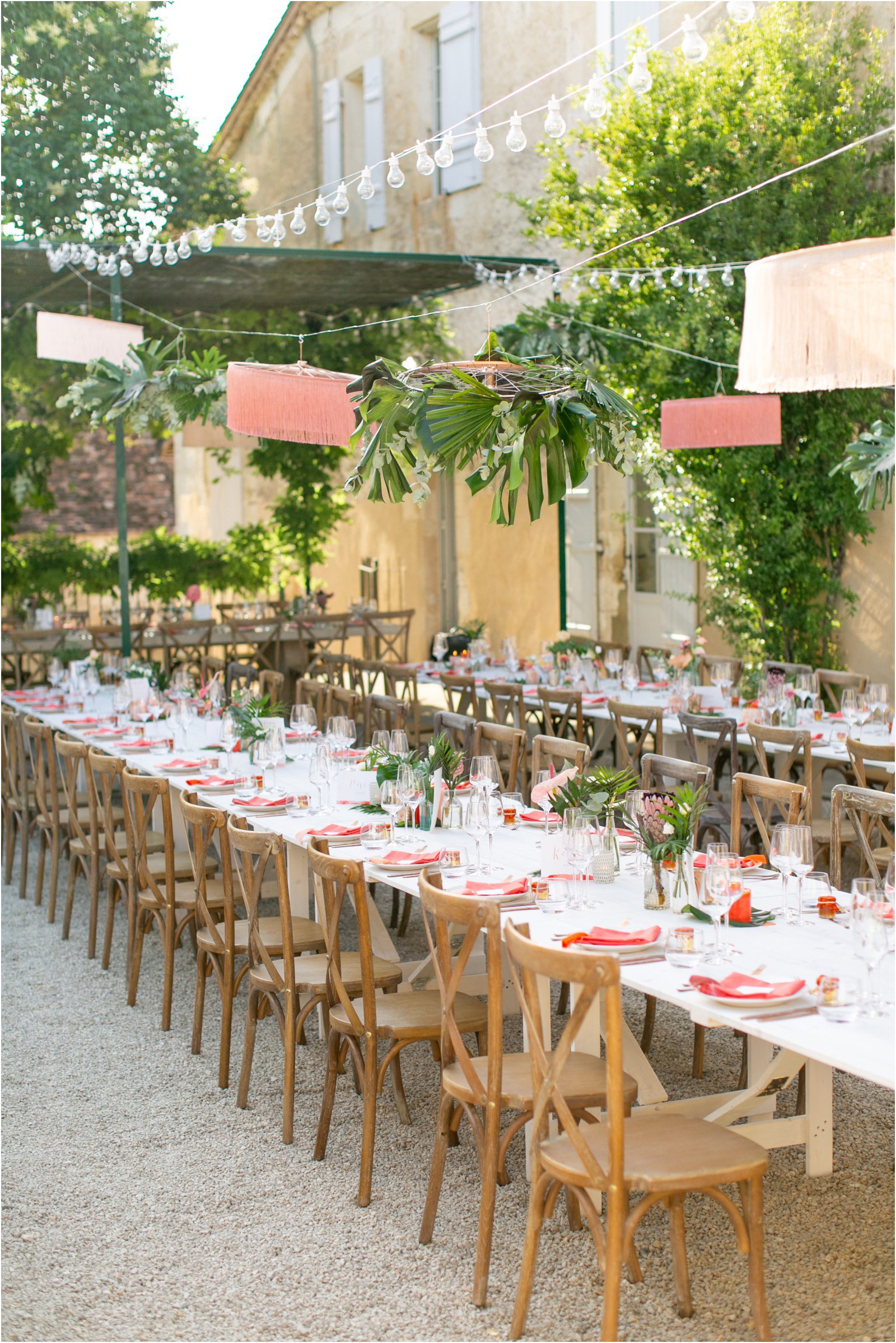 French Tropical Chic wedding style at La Leotardie in France
