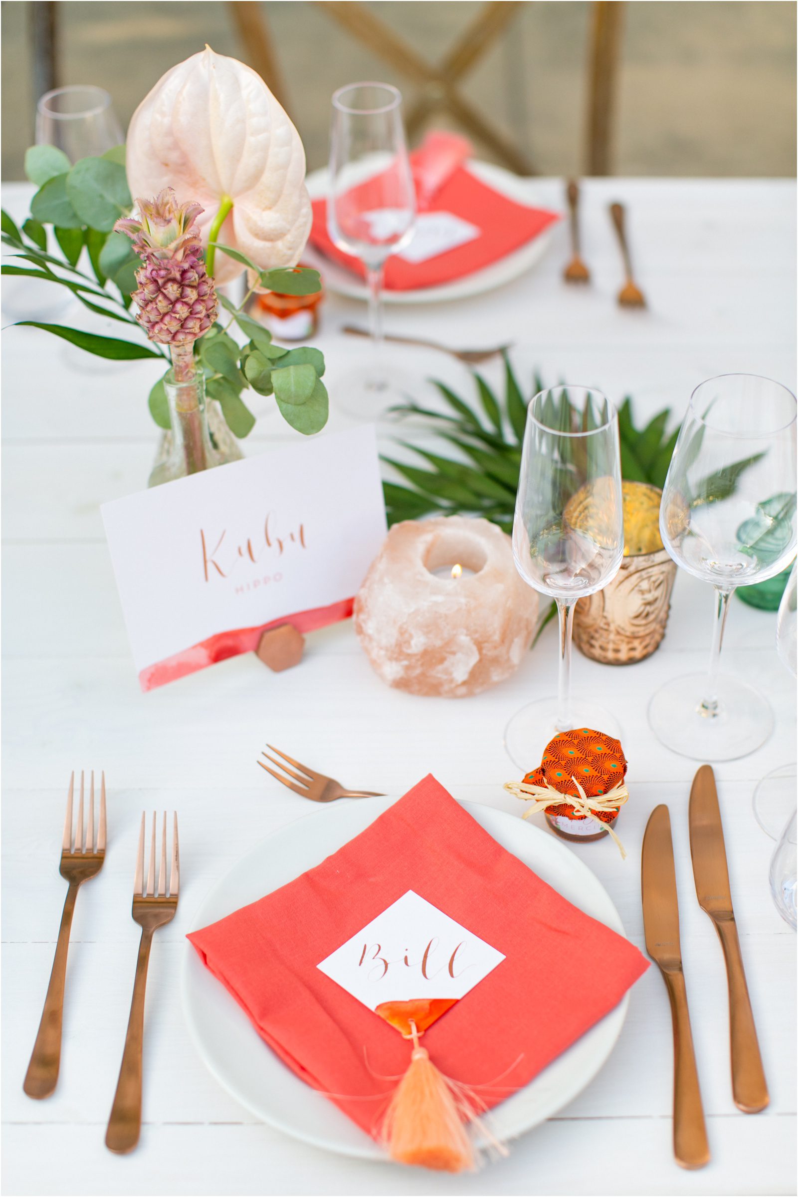 French Tropical Chic wedding style at La Leotardie in France
