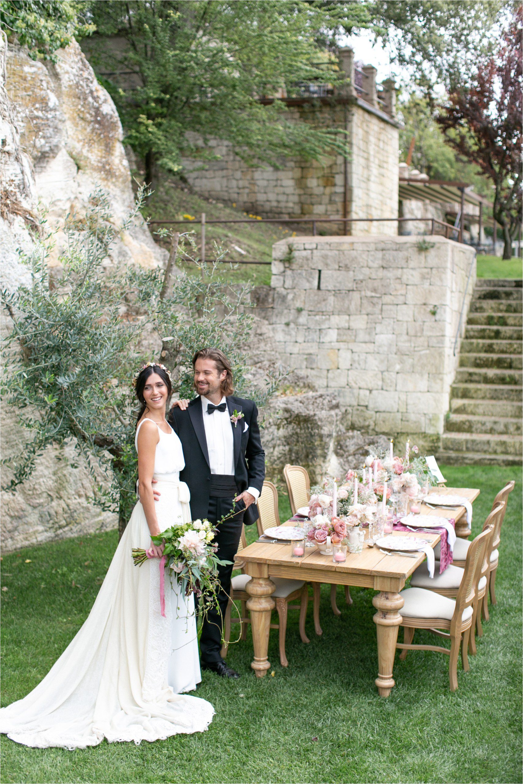 Stylish black-tie wedding in Tuscany