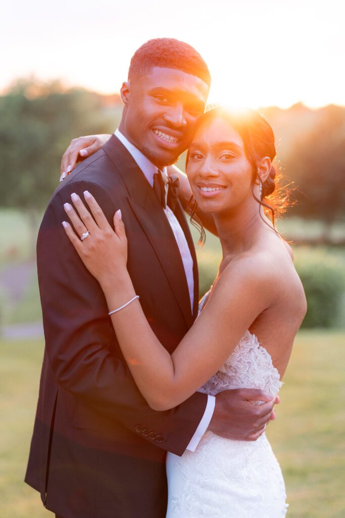Golden hour photos Four Seasons Hampshire wedding