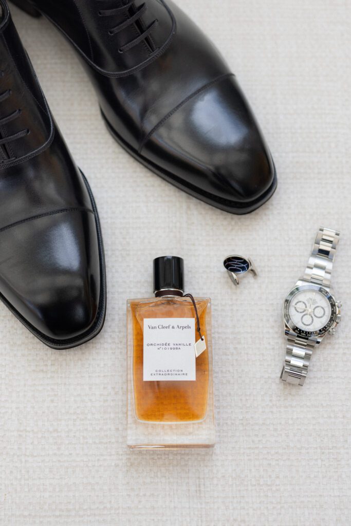 Groom details luxury wedding