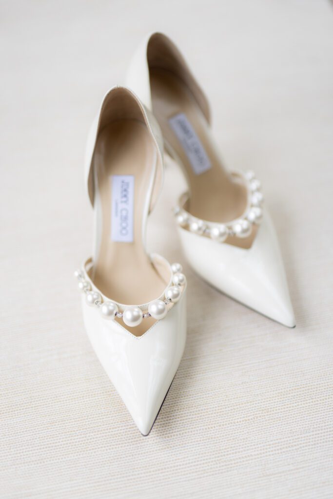 Jimmy Choo bridal shoes at a Middleton Lodge wedding