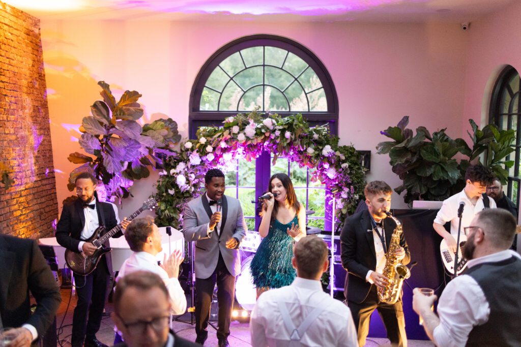 Live band performing at a Middleton Lodge wedding