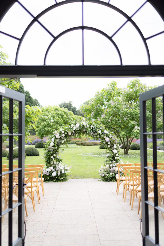 What does an outdoor wedding look like in the walled garden at Middleton Lodge